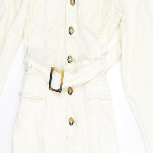 Primark Womens Ivory  Damask Jumpsuit One-Piece Size 14 L27 in