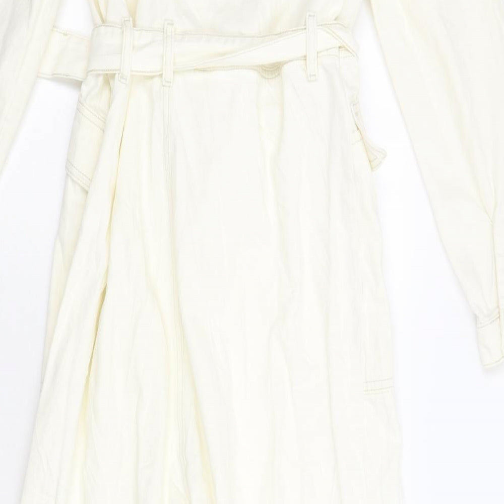 Primark Womens Ivory  Damask Jumpsuit One-Piece Size 14 L27 in