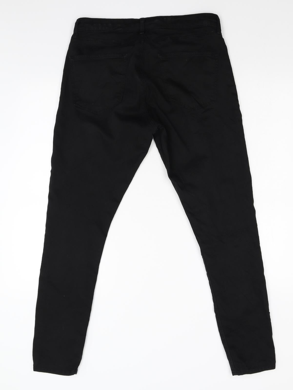 Topshop Womens Black  Denim Skinny Jeans Size 32 L28 in