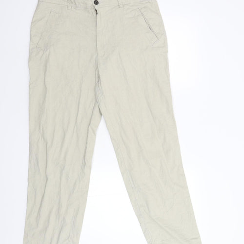 M&S Womens Beige   Trousers  Size 34 L31 in