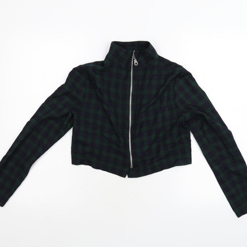ASOS Womens Blue Check  Jacket  Size 8  - Cropped