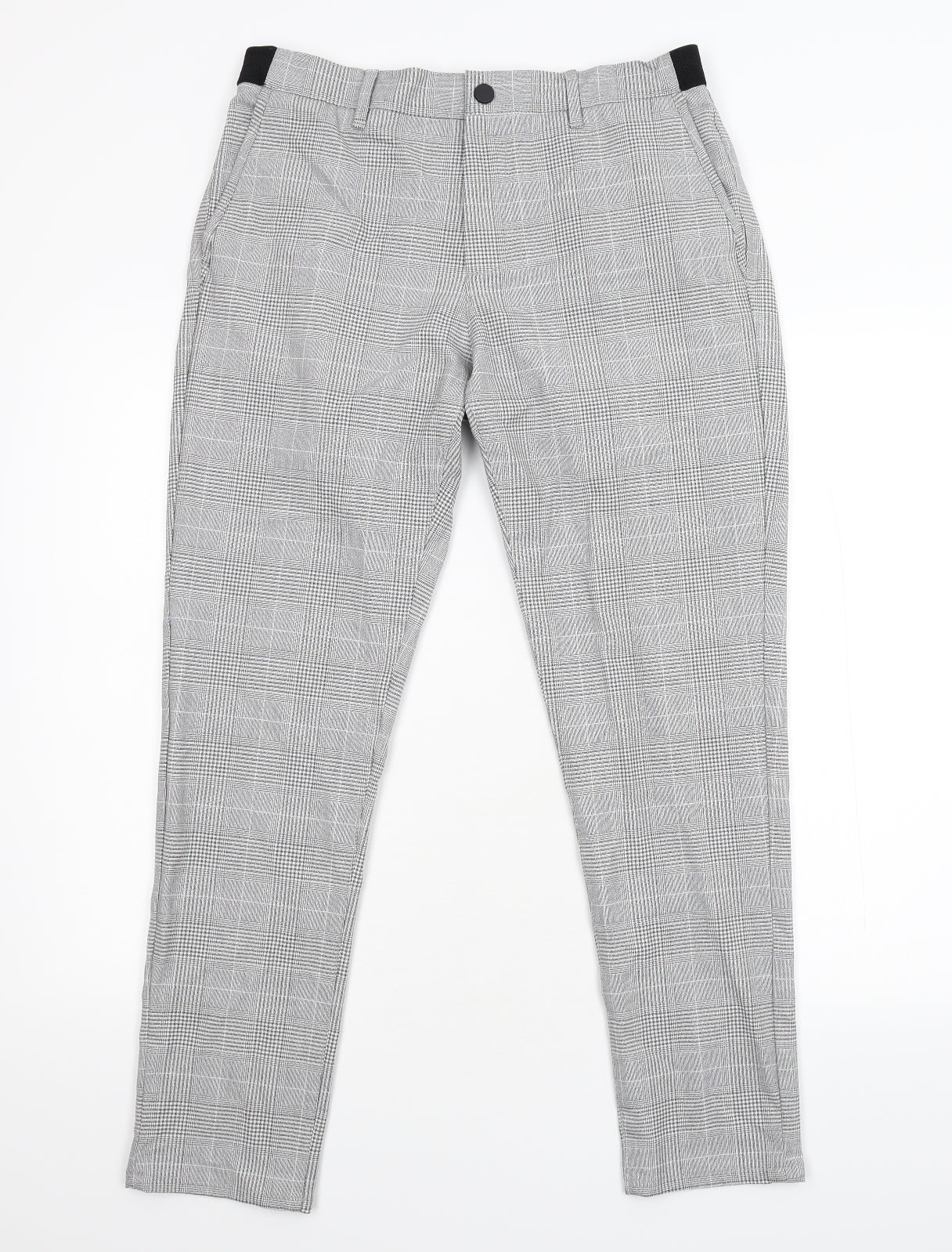 Zara Womens Grey Check  Trousers  Size M L28 in
