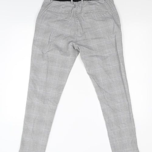 Zara Womens Grey Check  Trousers  Size M L28 in
