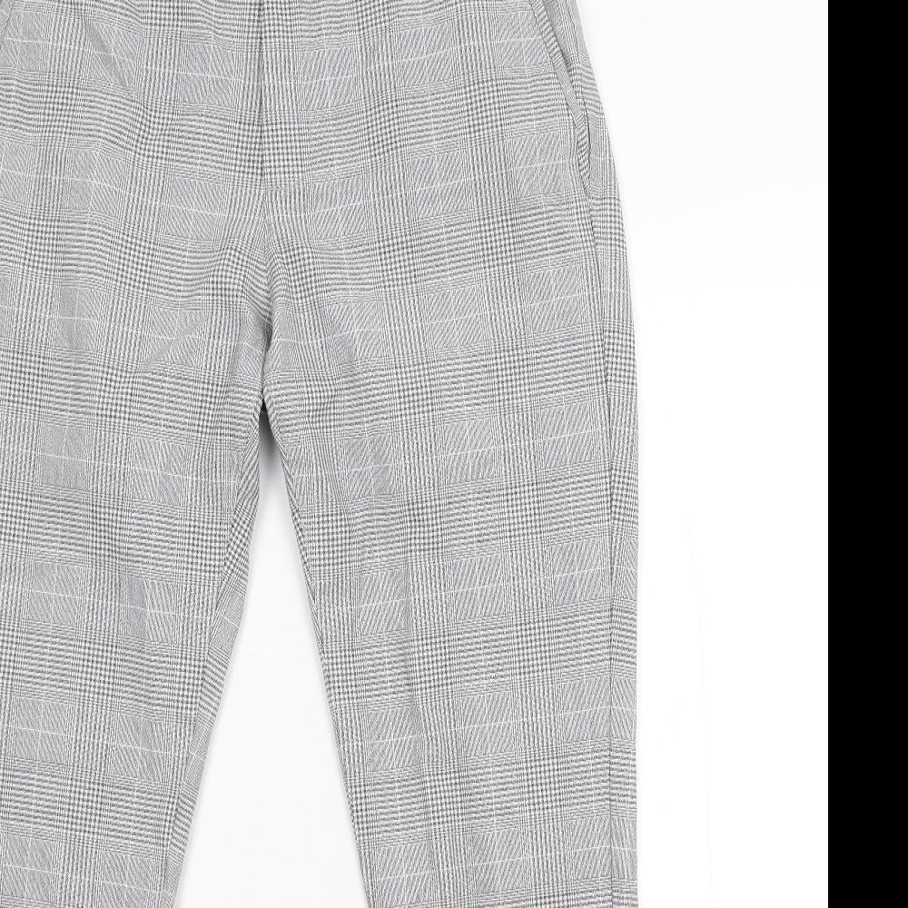 Zara Womens Grey Check  Trousers  Size M L28 in