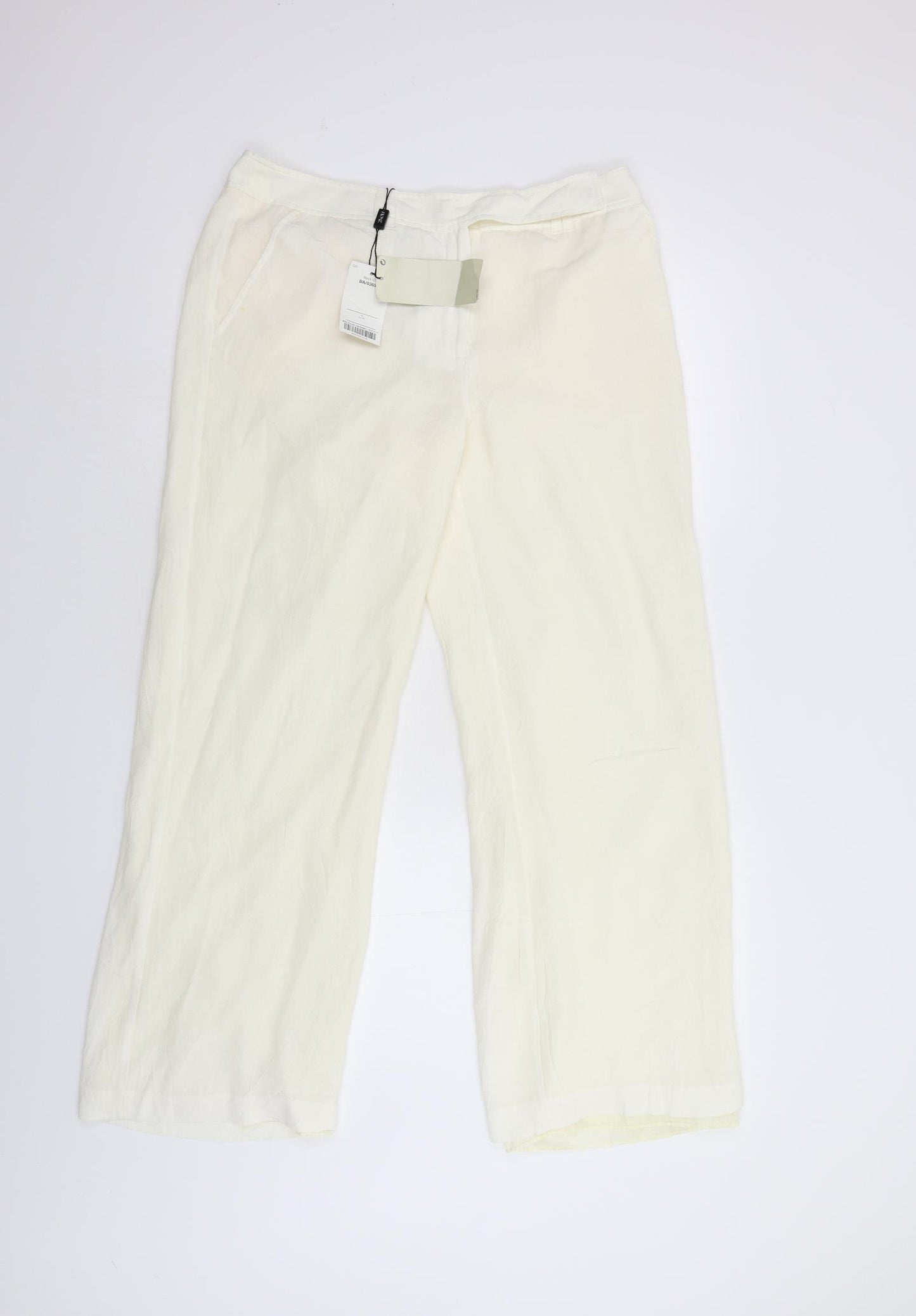 NEXT Womens Ivory  Chiffon Trousers  Size 12 L27 in - Lined