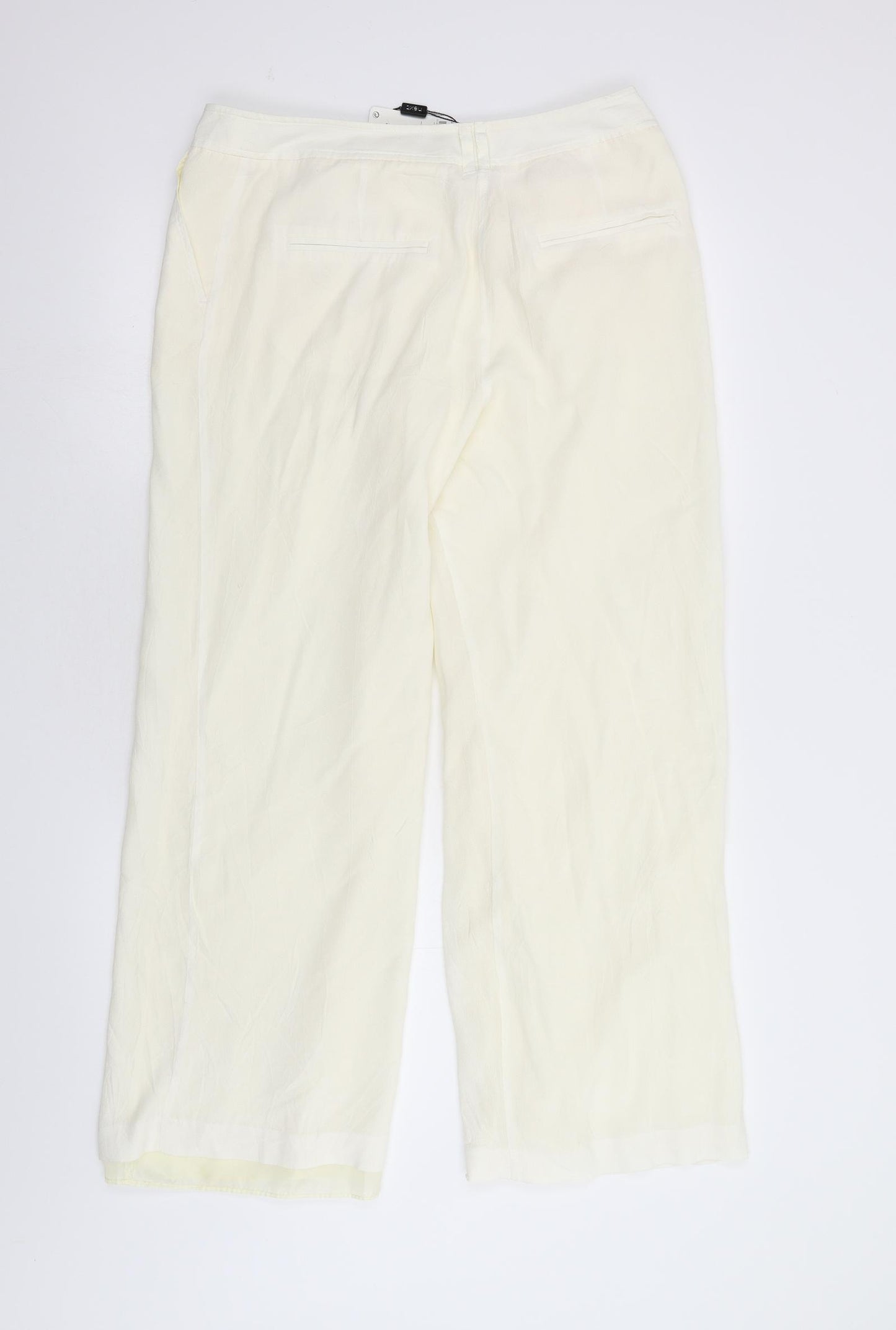 NEXT Womens Ivory  Chiffon Trousers  Size 12 L27 in - Lined
