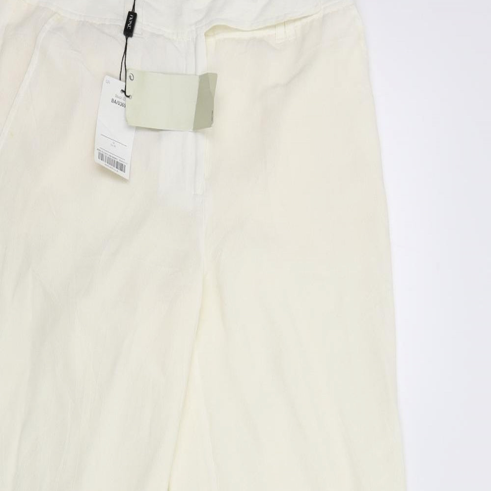 NEXT Womens Ivory  Chiffon Trousers  Size 12 L27 in - Lined