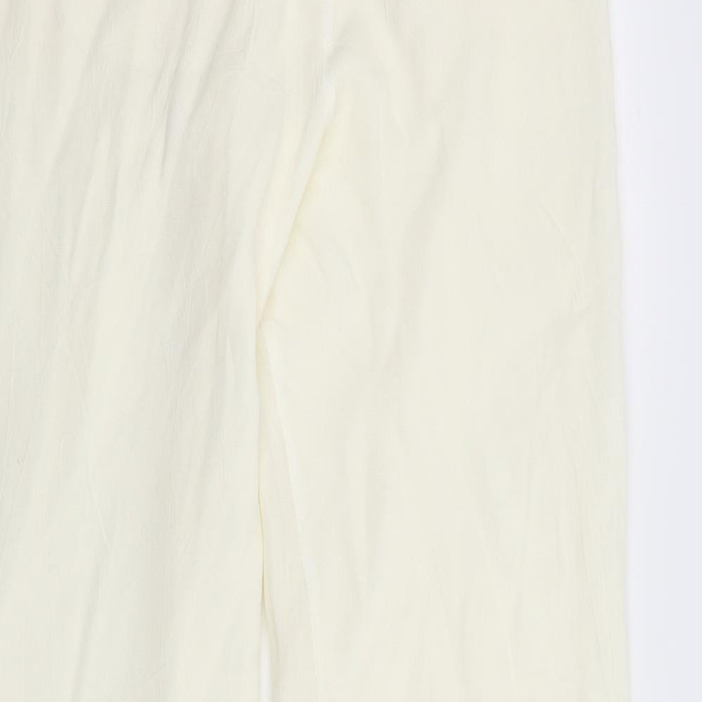 NEXT Womens Ivory  Chiffon Trousers  Size 12 L27 in - Lined