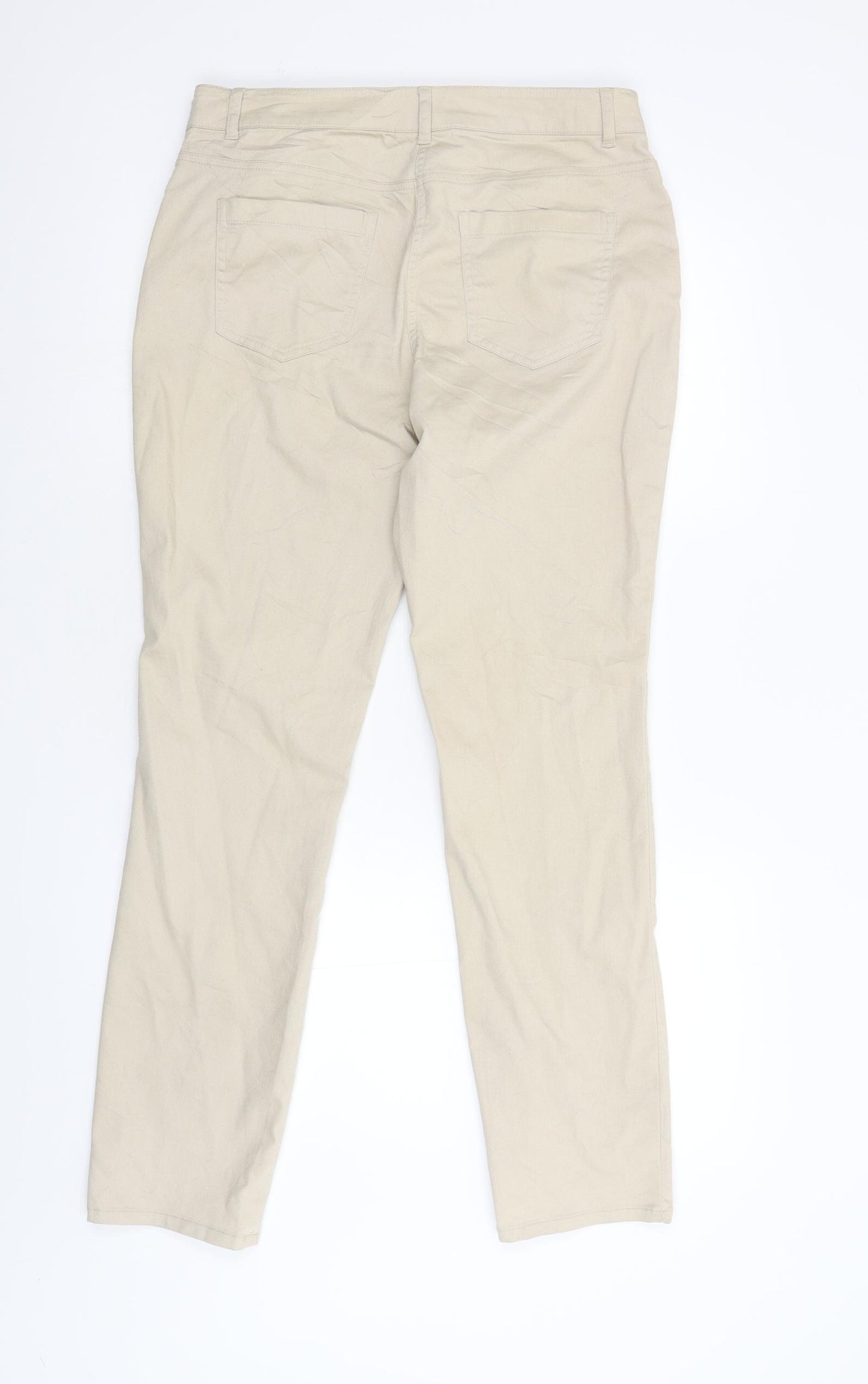 Preworn Womens Beige  Denim Trousers  Size 14 L30 in