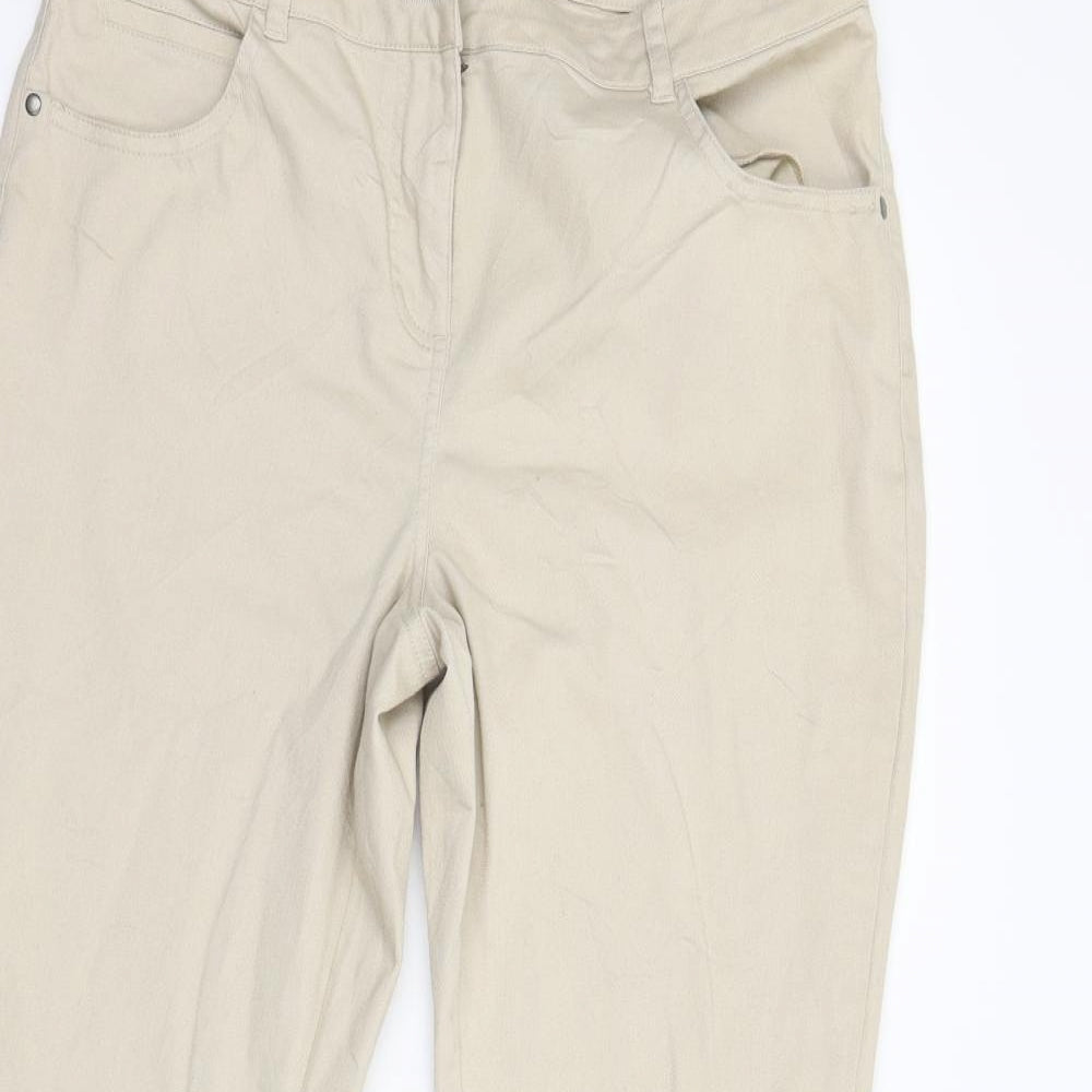 Preworn Womens Beige  Denim Trousers  Size 14 L30 in