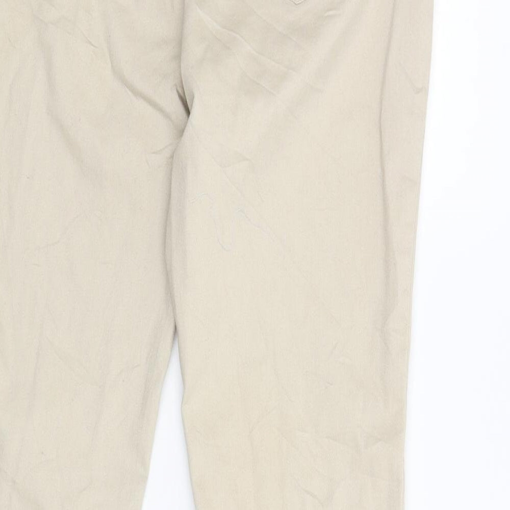Preworn Womens Beige  Denim Trousers  Size 14 L30 in