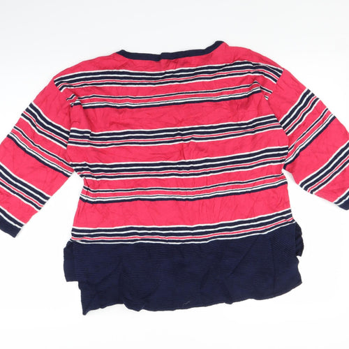 NEXT Womens Pink Striped  Pullover Jumper Size 8