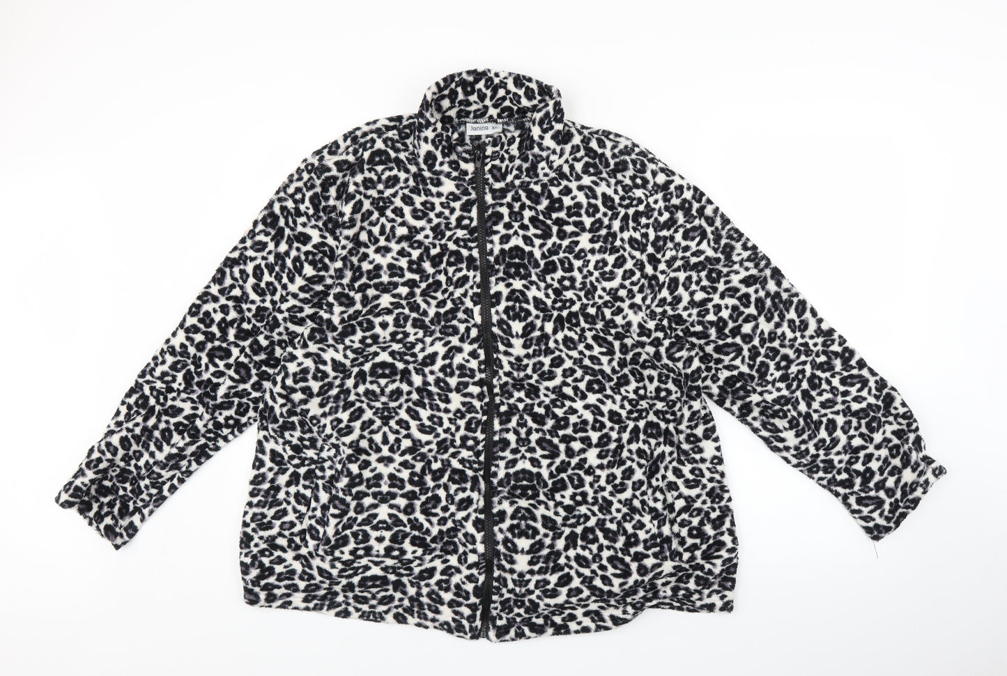 Janina Womens White Animal Print  Jacket  Size XL