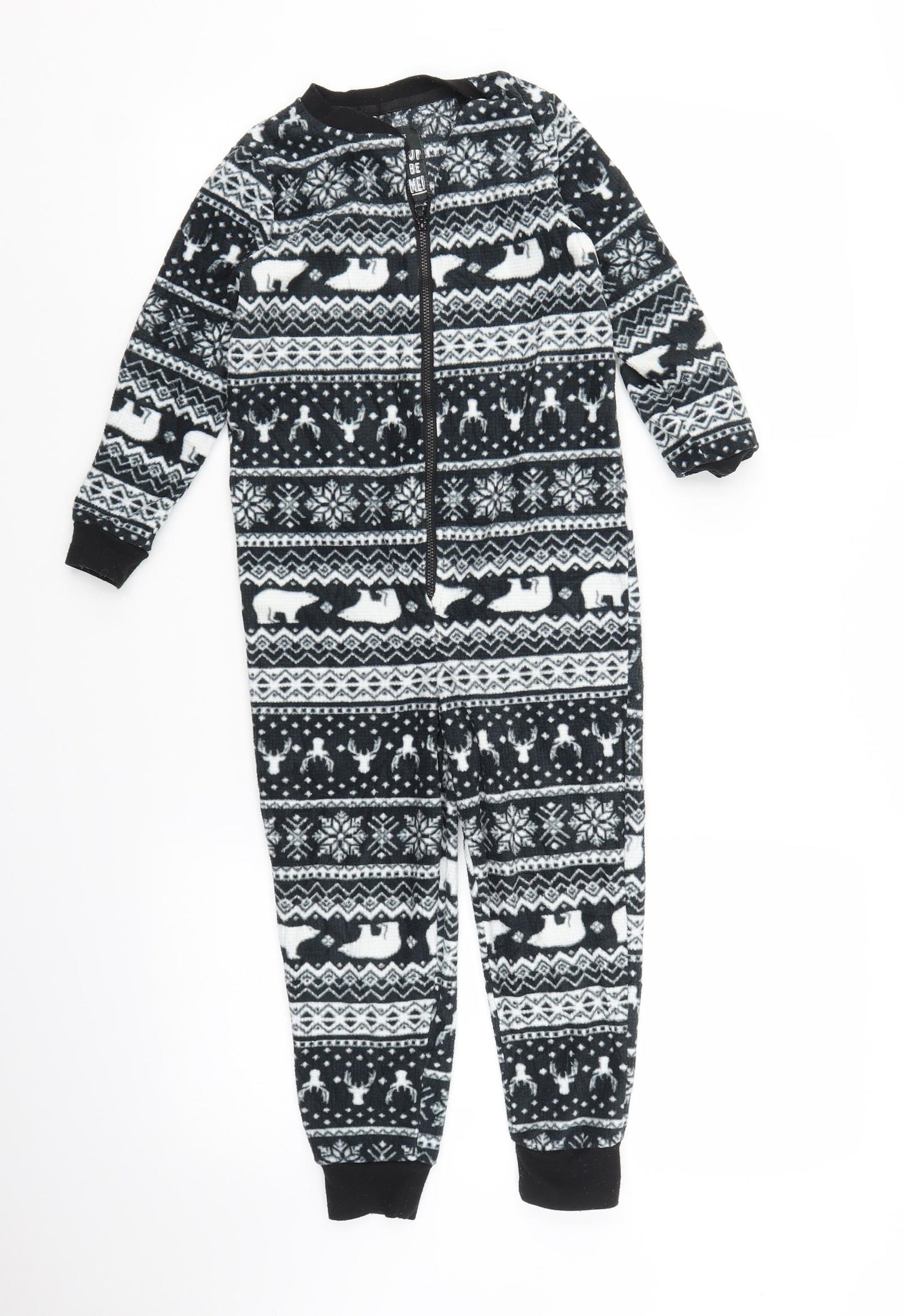 TU Boys Black Fair Isle   One Piece Size 4-5 Years