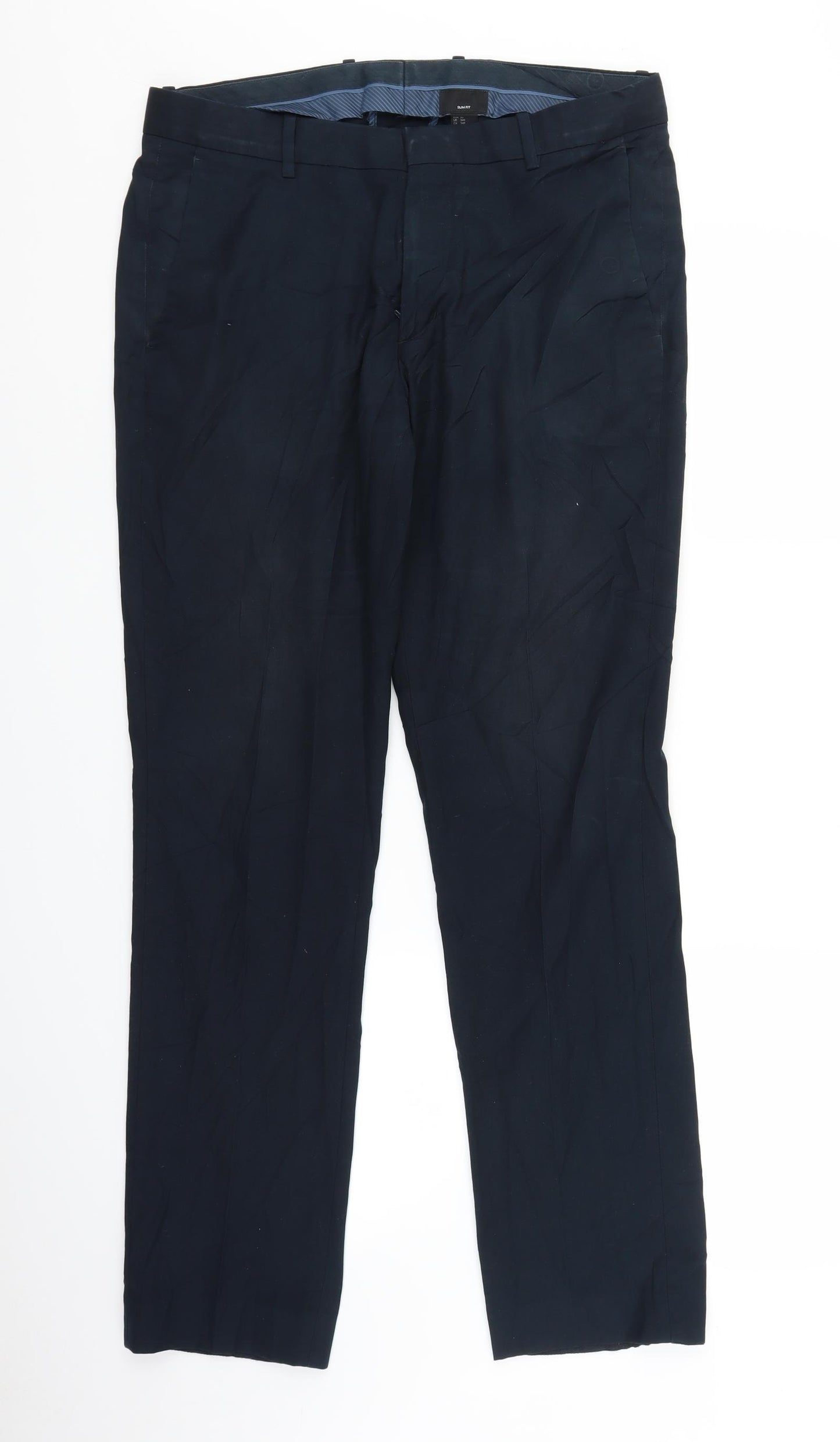 H&M Mens Blue   Trousers  Size 34 L30 in
