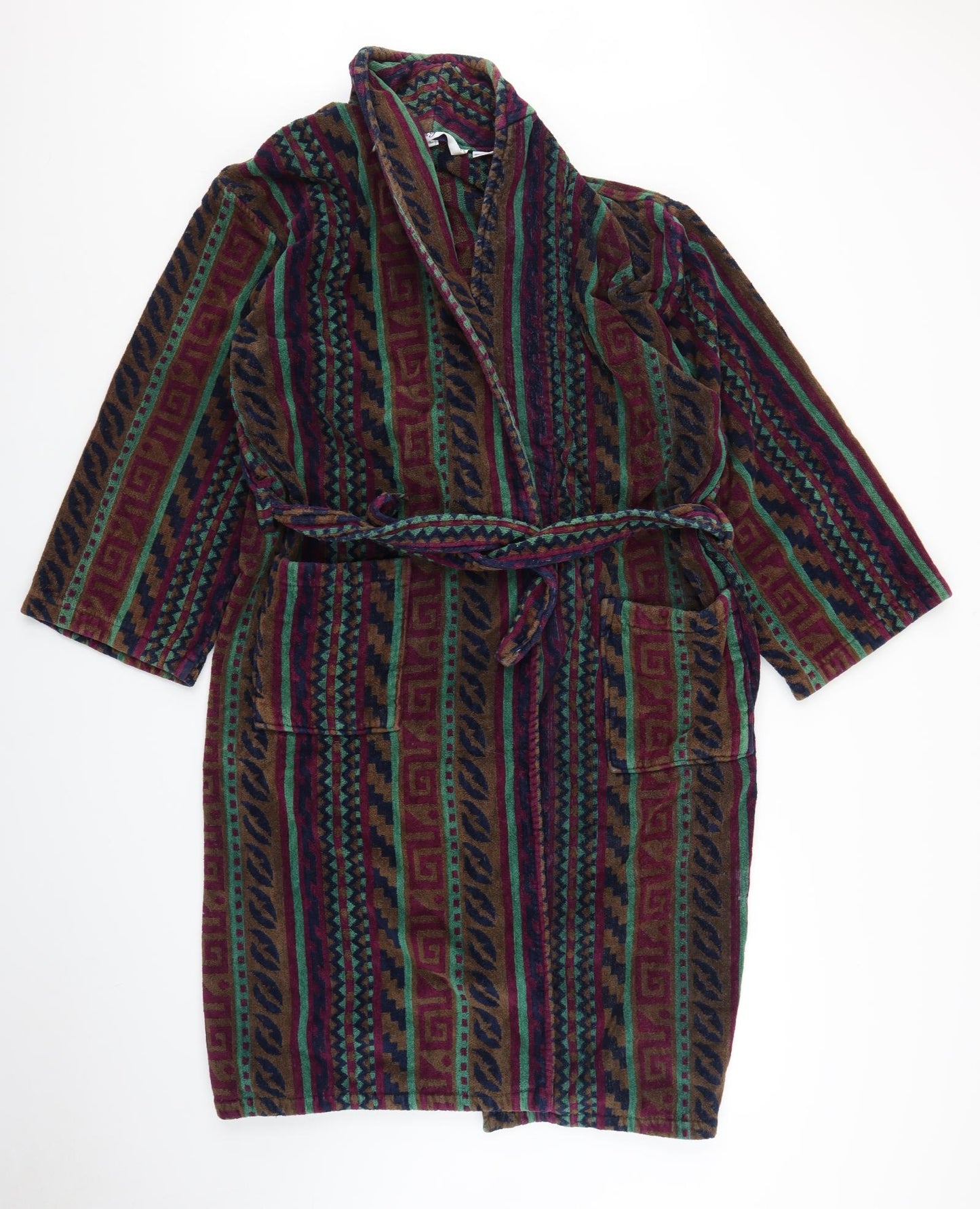 BOWN OF LONDON Mens Brown Geometric   Robe Size L