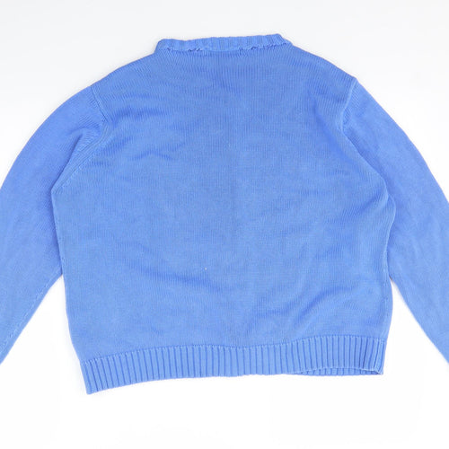 EWM Womens Blue  Knit Cardigan Jumper Size L