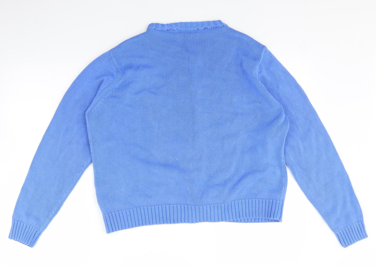 EWM Womens Blue  Knit Cardigan Jumper Size L