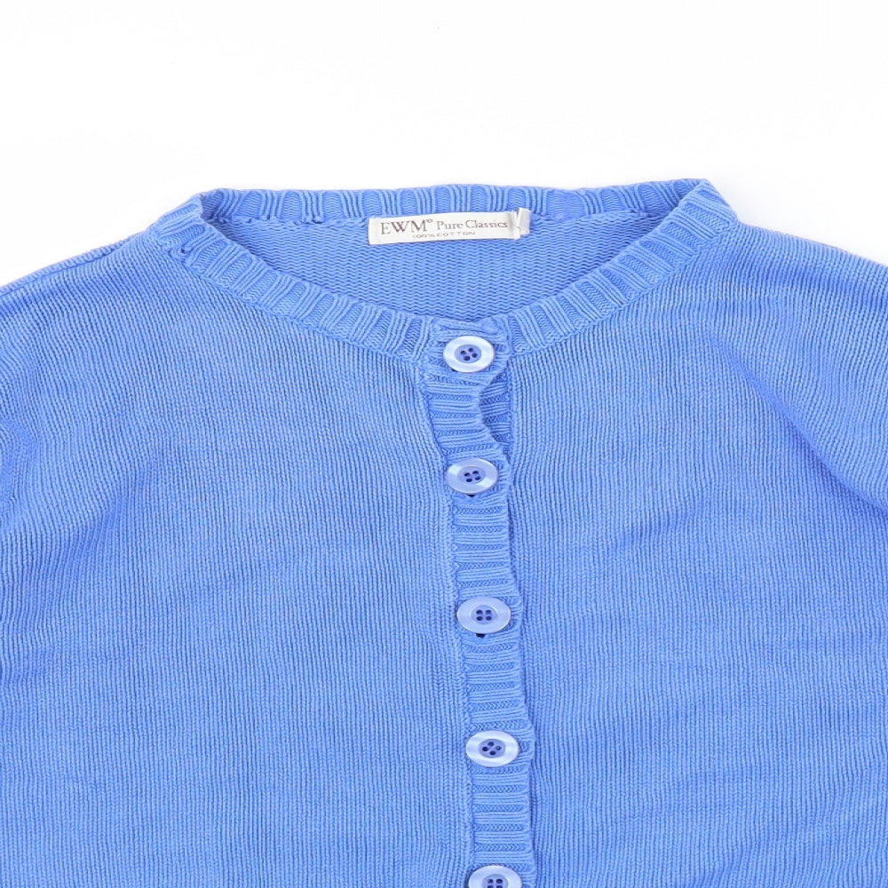 EWM Womens Blue  Knit Cardigan Jumper Size L