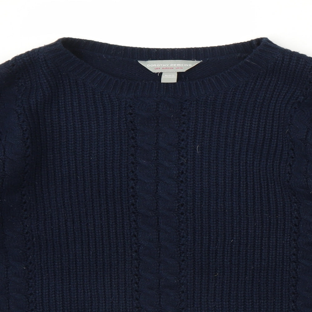 Dorothy Perkins Womens Blue  Knit Pullover Jumper Size 10