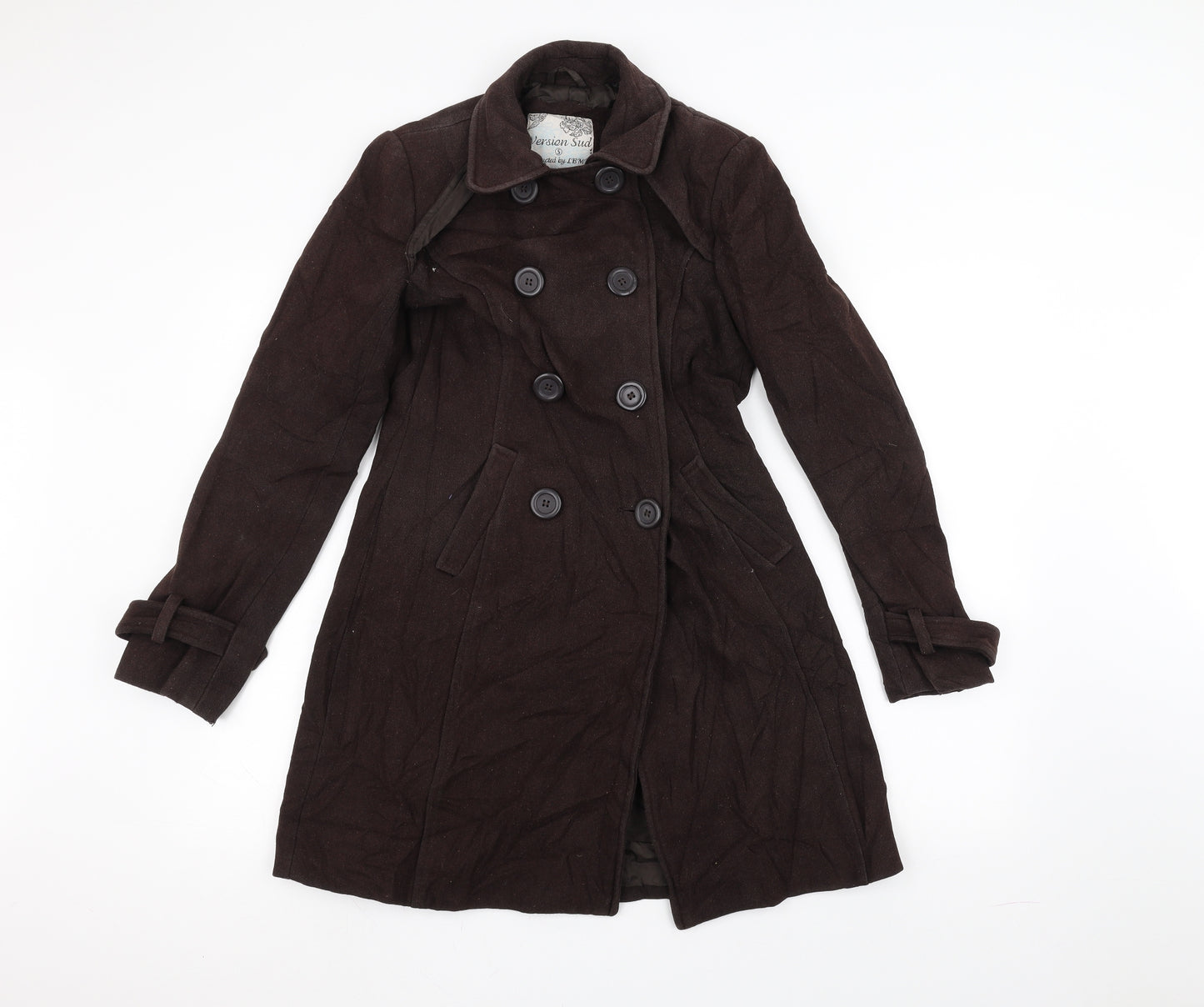 Version Sud Womens Brown   Overcoat Coat Size S