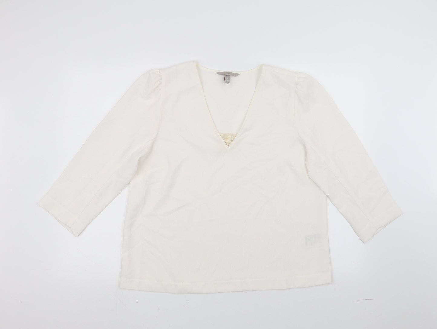 H&M Womens White   Pullover Jumper Size M
