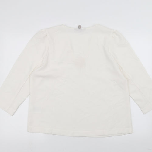 H&M Womens White   Pullover Jumper Size M