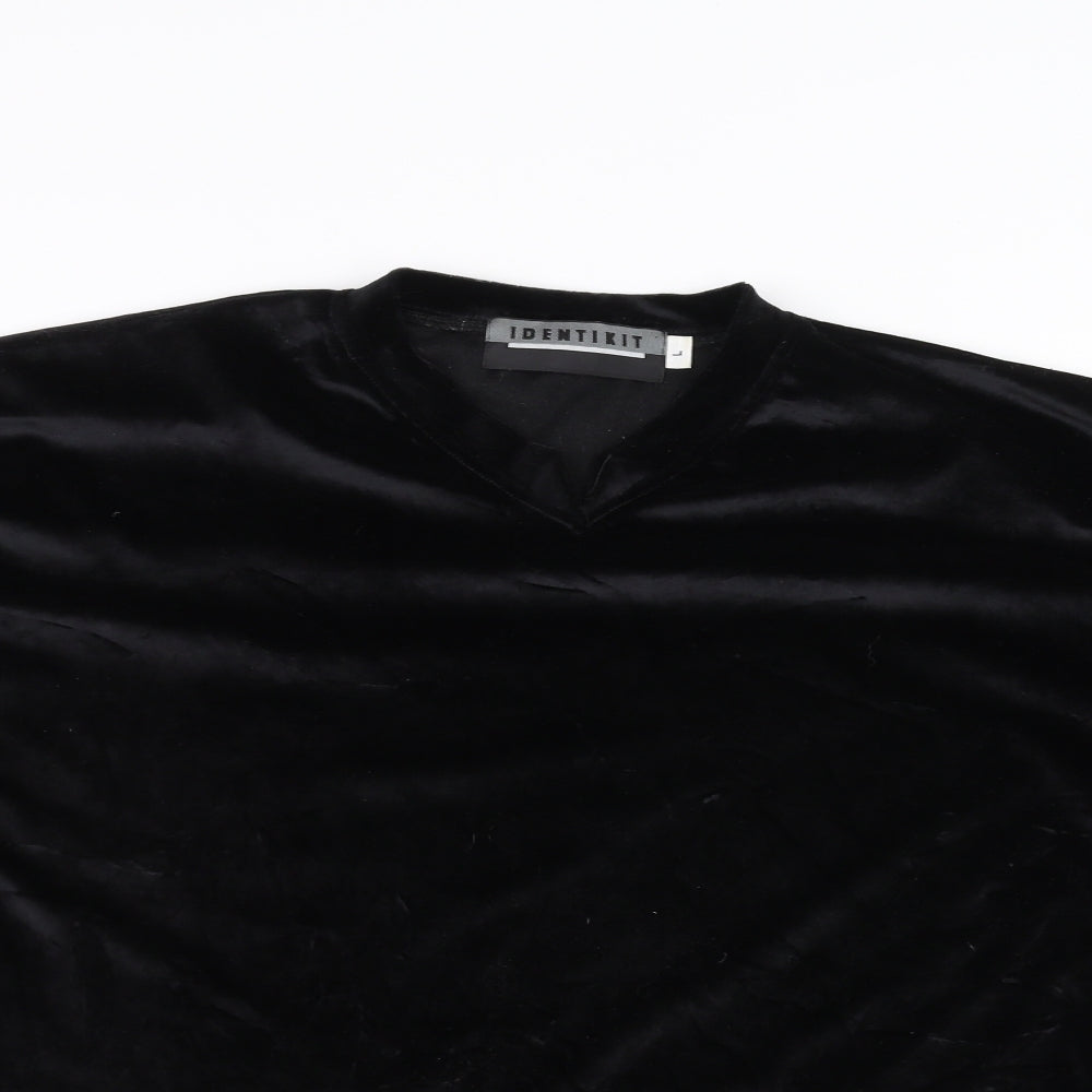 Identikit Mens Black    T-Shirt Size L