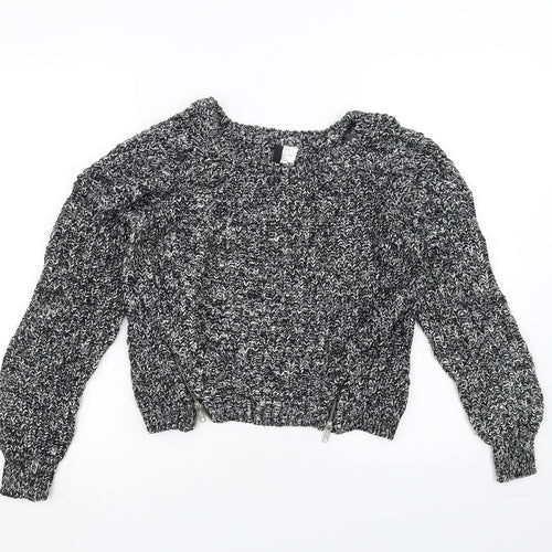 H&M Womens Black  Knit Pullover Jumper Size 10