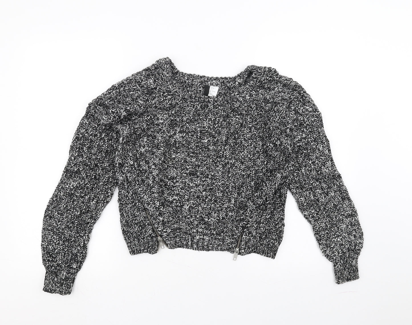 H&M Womens Black  Knit Pullover Jumper Size 10