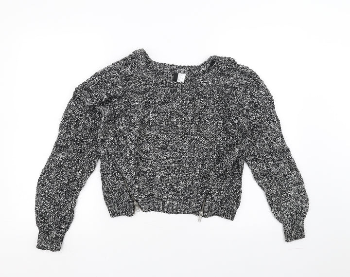 H&M Womens Black  Knit Pullover Jumper Size 10