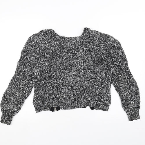 H&M Womens Black  Knit Pullover Jumper Size 10