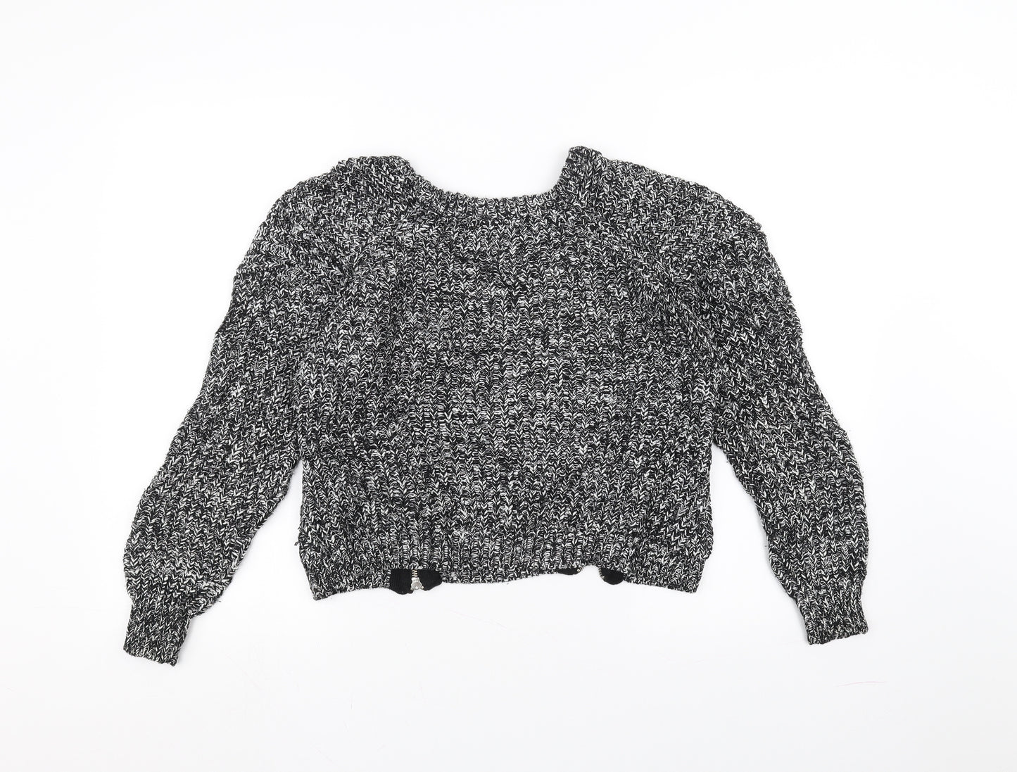 H&M Womens Black  Knit Pullover Jumper Size 10