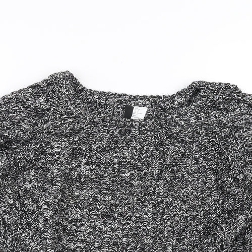H&M Womens Black  Knit Pullover Jumper Size 10