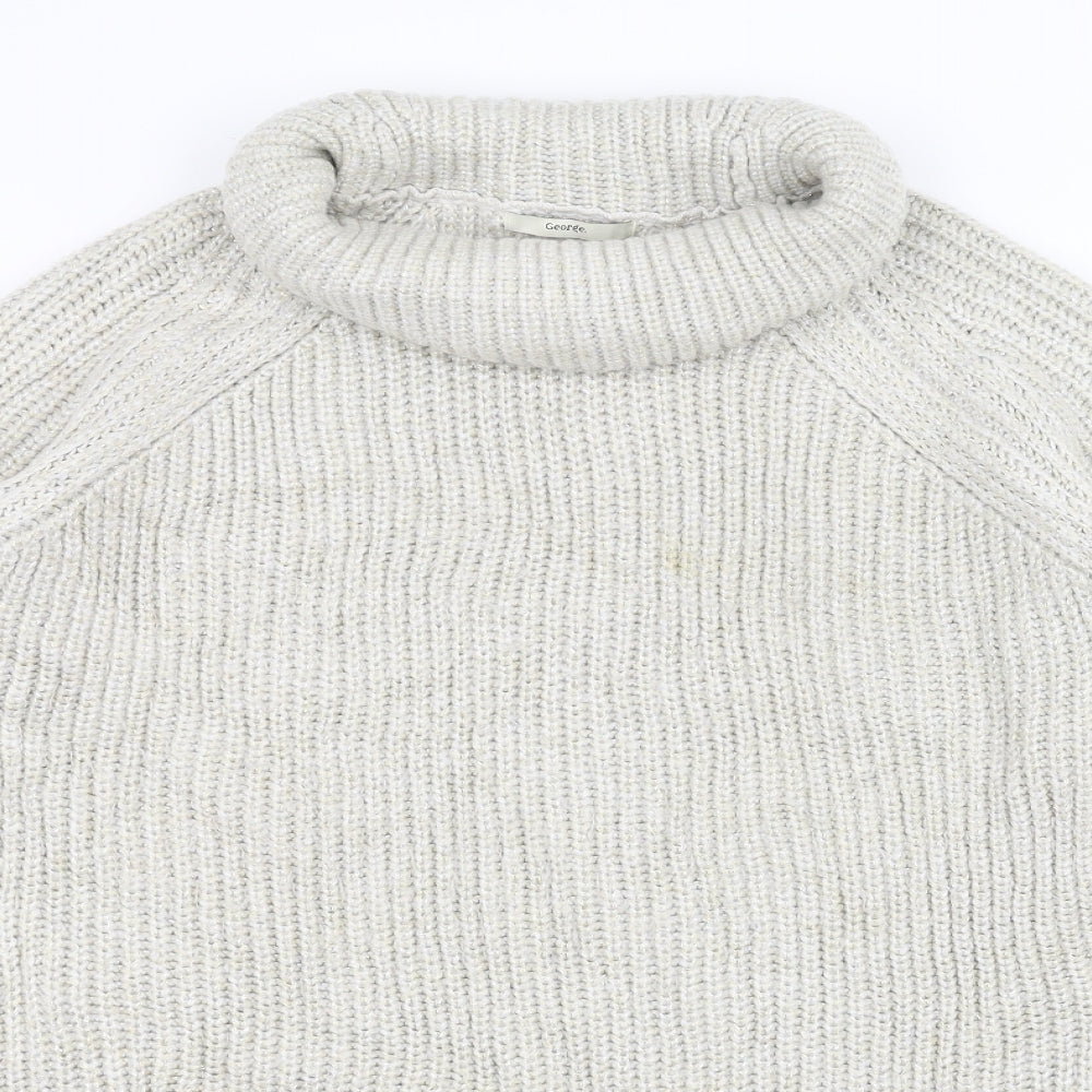 George Womens White  Knit Pullover Jumper Size L