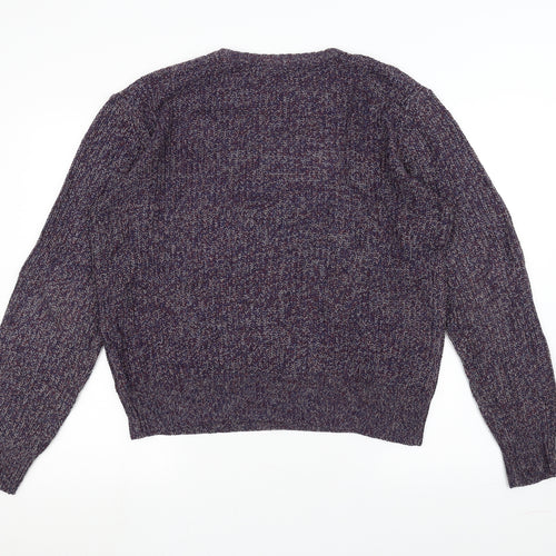 Cedar Wood State Mens Purple  Knit Pullover Jumper Size L