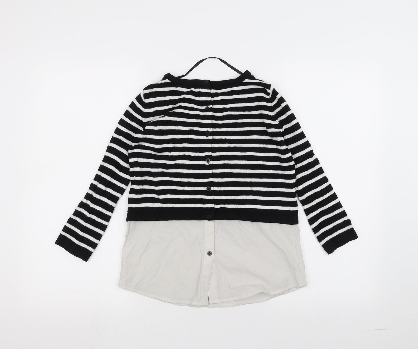 Atmosphere Womens White Striped  Basic T-Shirt Size 4