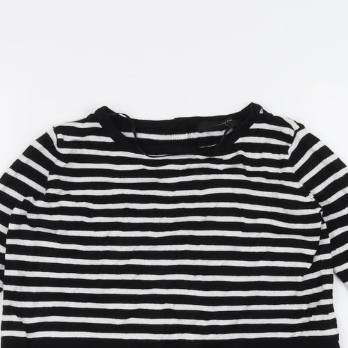 Atmosphere Womens White Striped  Basic T-Shirt Size 4