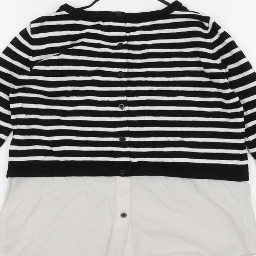 Atmosphere Womens White Striped  Basic T-Shirt Size 4