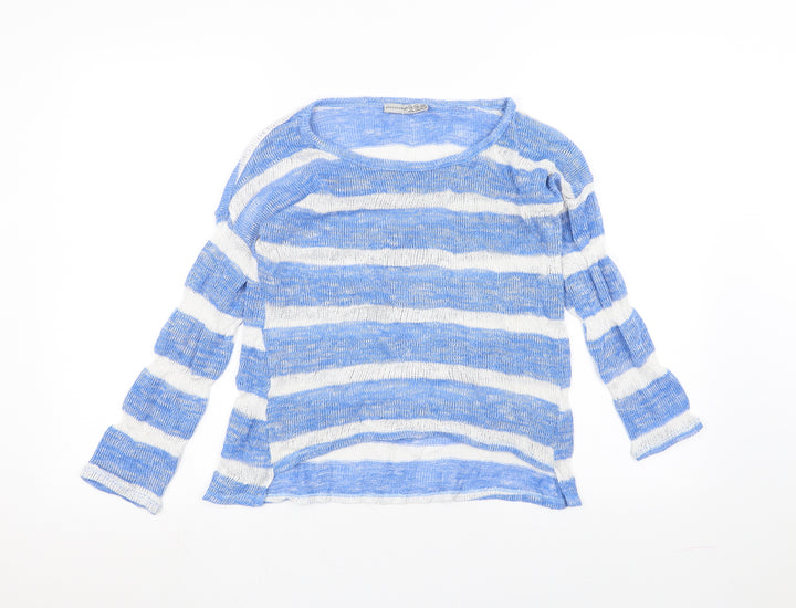 Atmosphere Womens White Striped Pullover Jumper Size 10