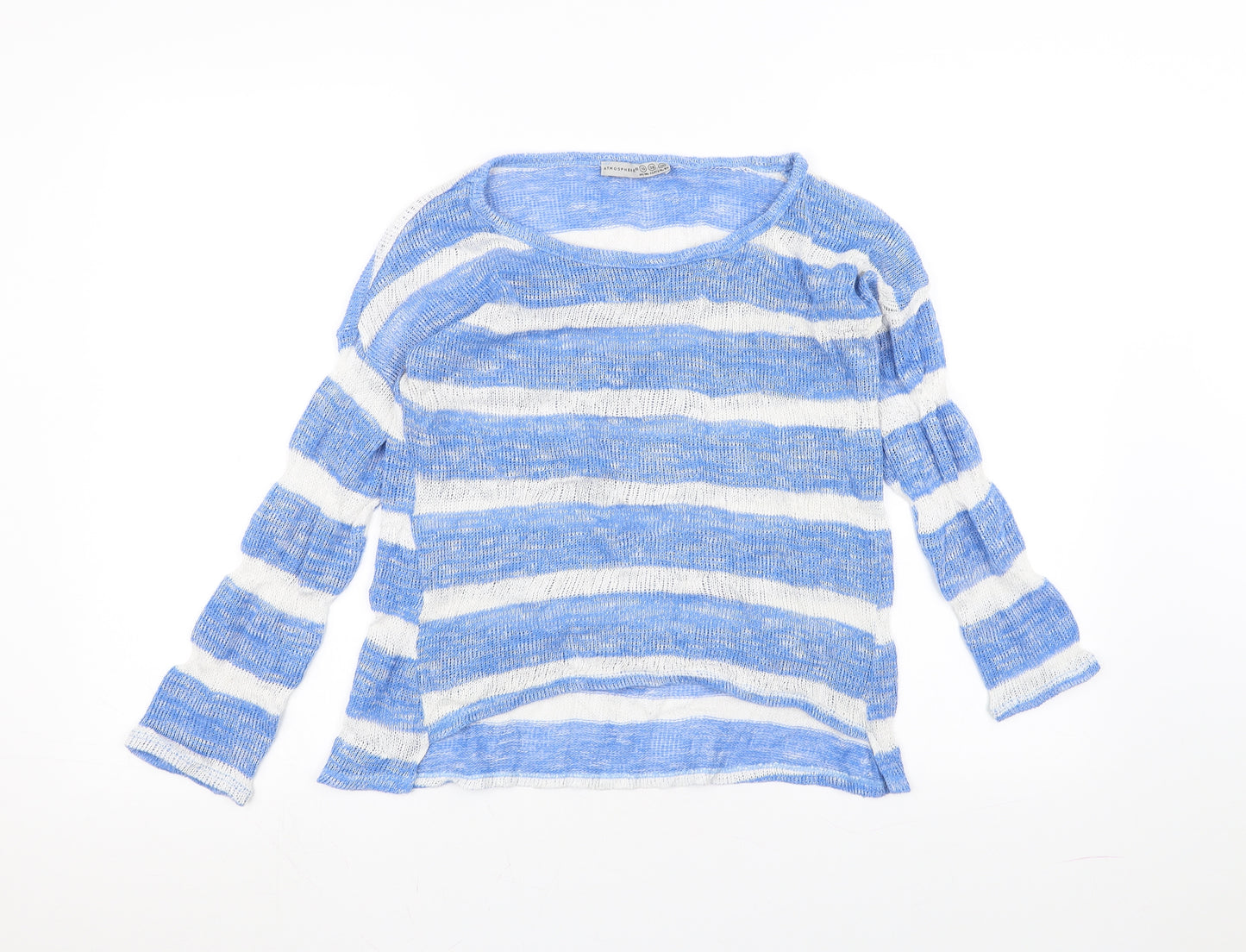 Atmosphere Womens White Striped  Pullover Jumper Size 10