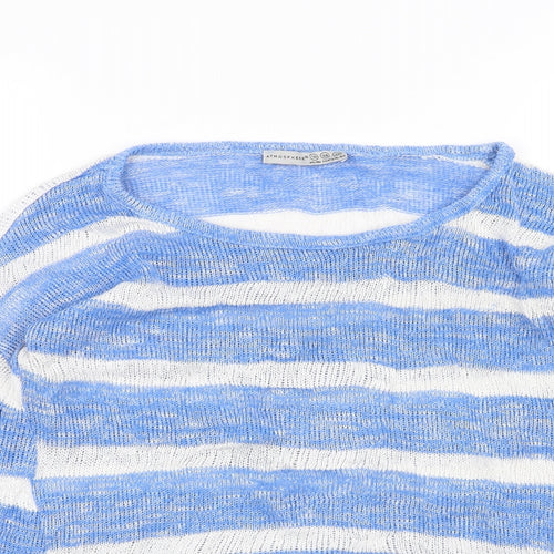 Atmosphere Womens White Striped  Pullover Jumper Size 10