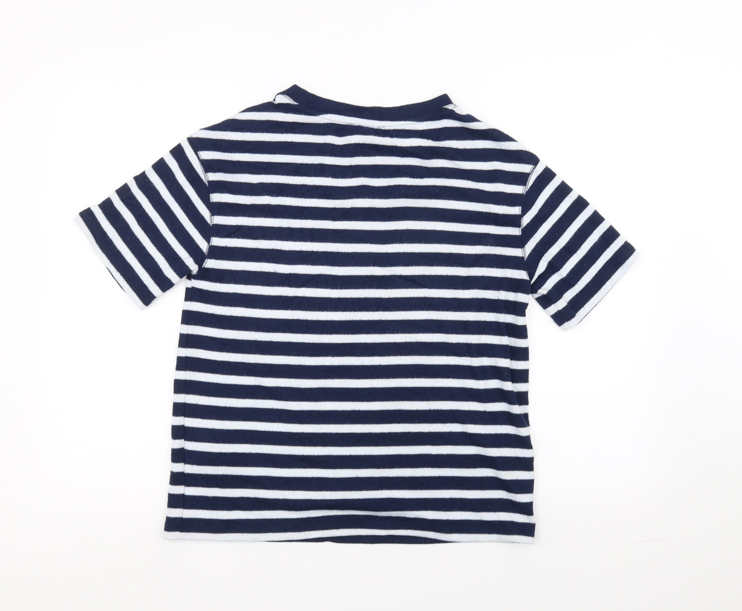 Marks and Spencer Womens Blue Striped  Basic T-Shirt Size 8