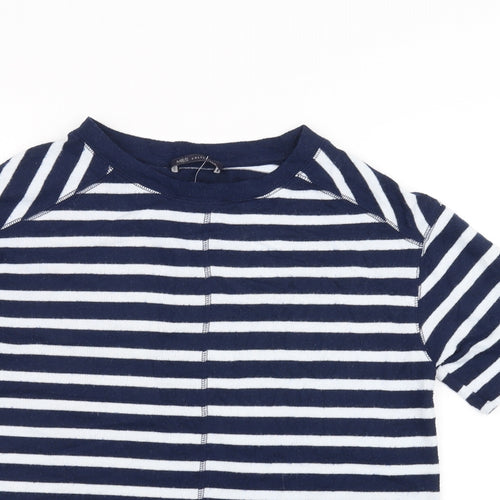 Marks and Spencer Womens Blue Striped  Basic T-Shirt Size 8