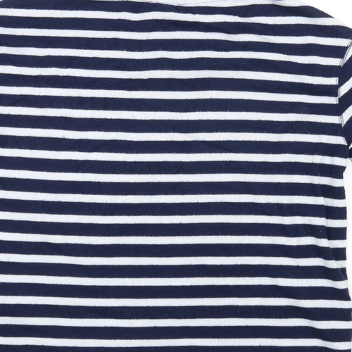 Marks and Spencer Womens Blue Striped  Basic T-Shirt Size 8