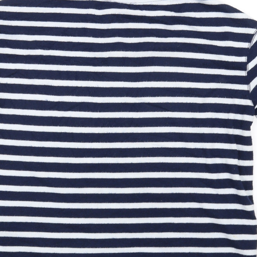 Marks and Spencer Womens Blue Striped  Basic T-Shirt Size 8