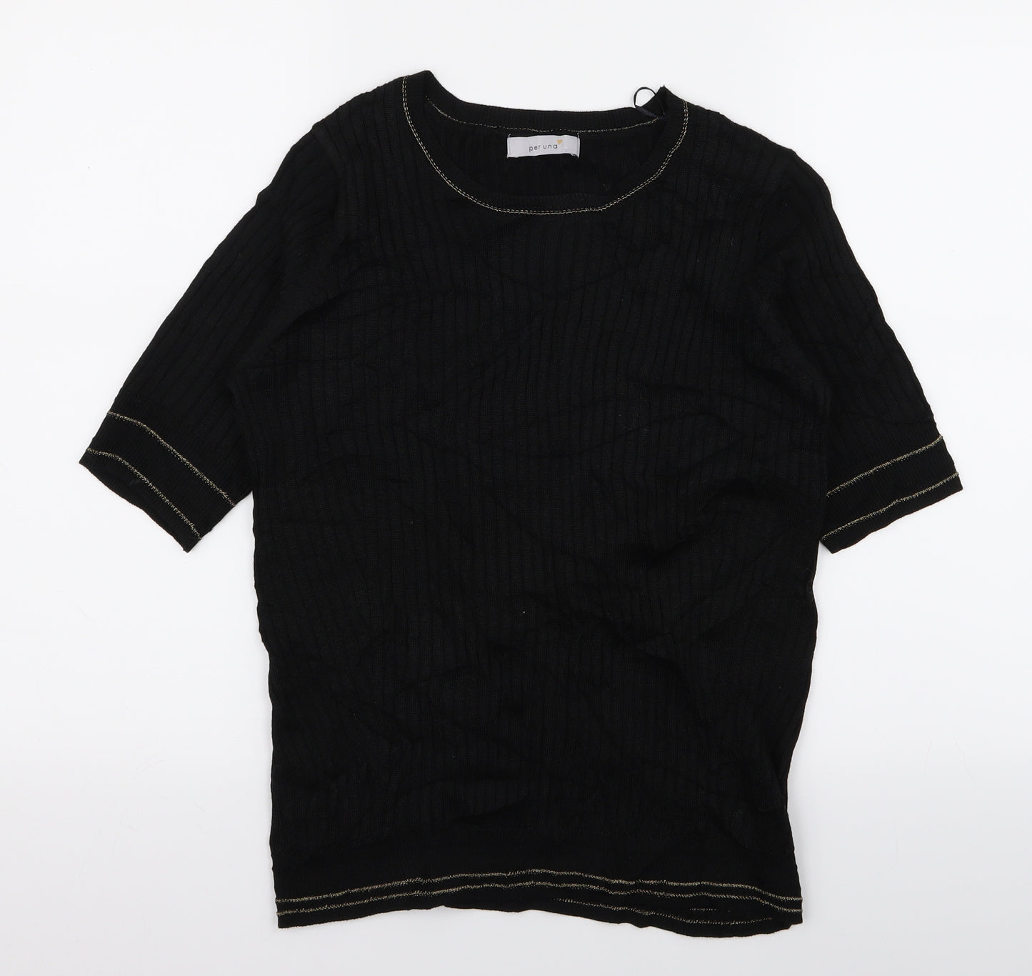 peruna Womens Black   Basic T-Shirt Size 14