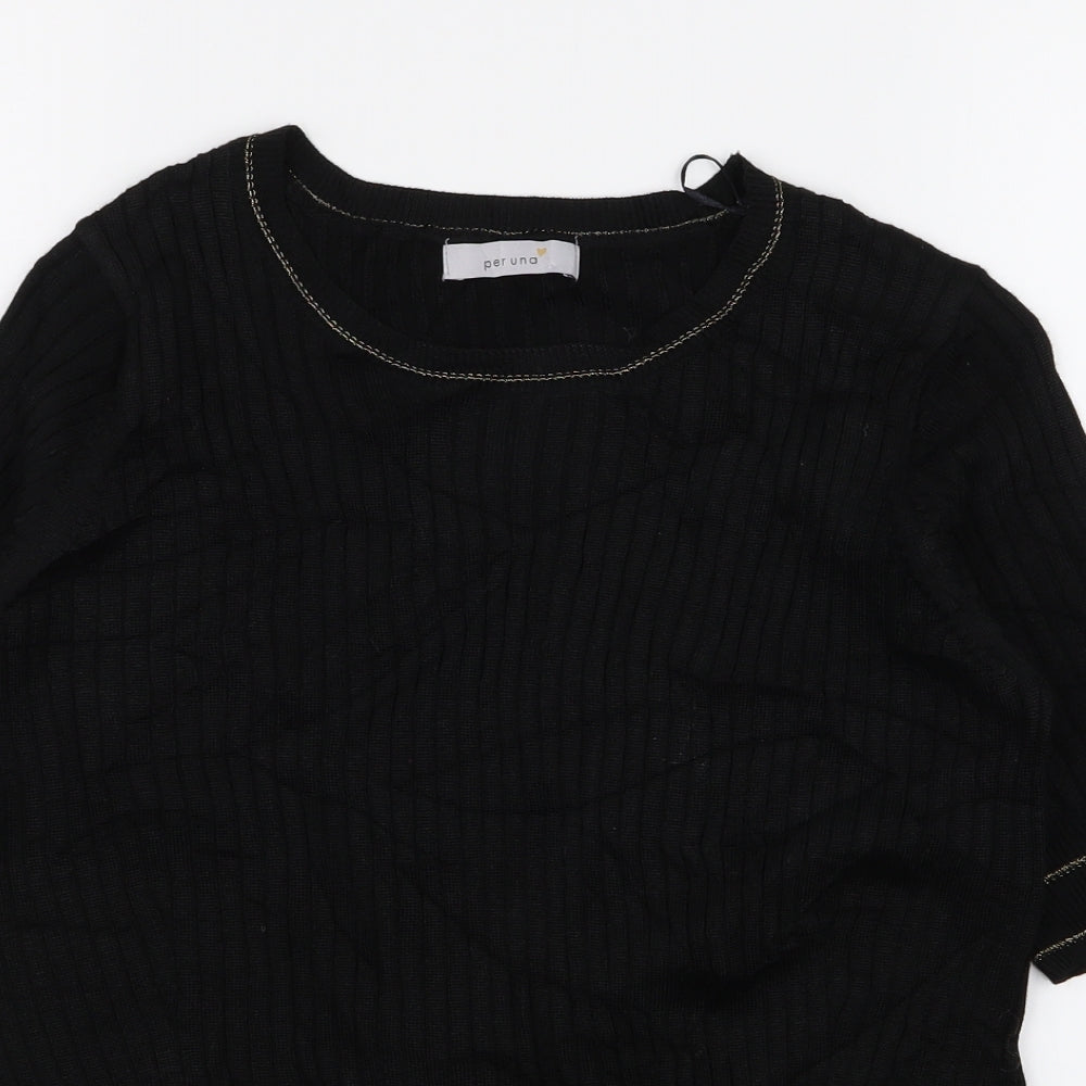 peruna Womens Black   Basic T-Shirt Size 14