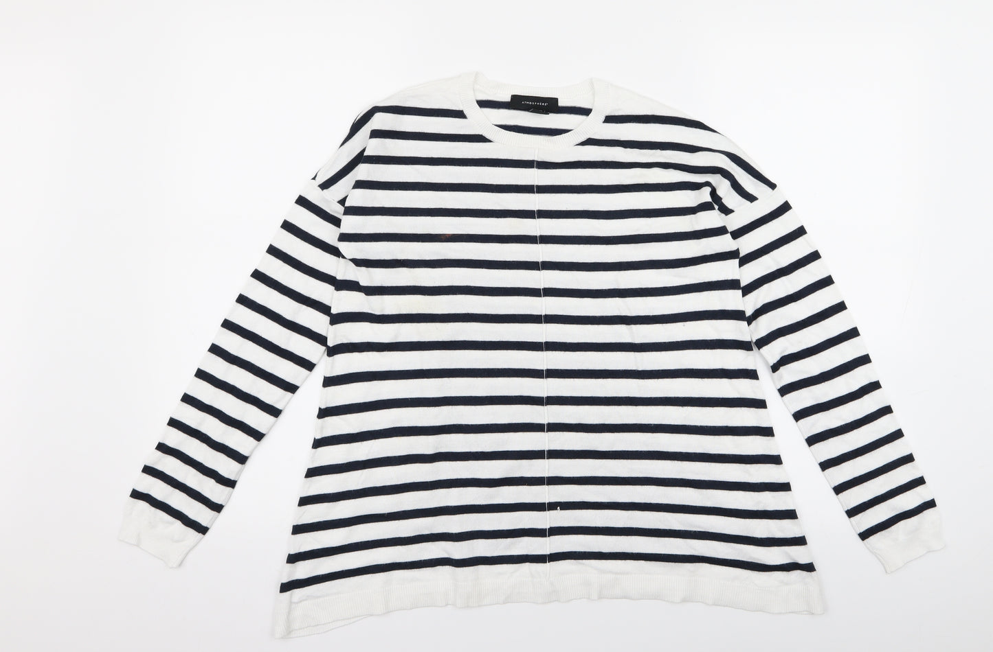 Atmosphere Womens Blue Striped  Pullover Jumper Size 12
