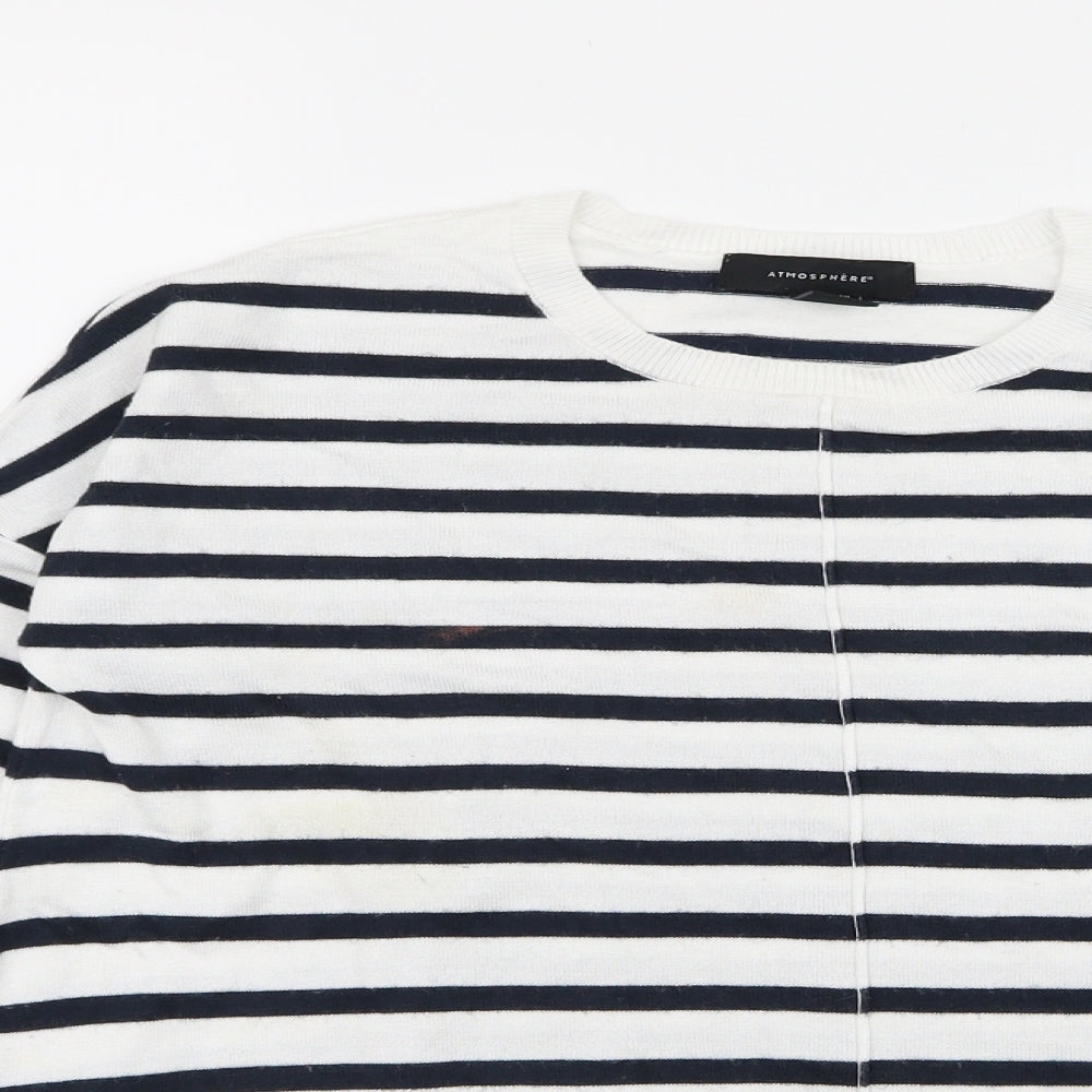 Atmosphere Womens Blue Striped  Pullover Jumper Size 12